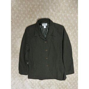 Vintage Pendleton Blazer Women's 14 Dark Green 100% Virgin Wool 3-Button USA